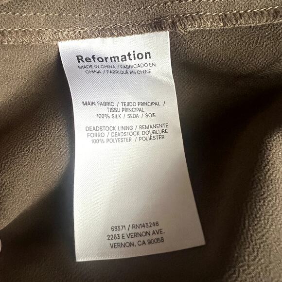 Reformation Anaiis Silk Maxi Dress Gown Morel Cafe Wedding Event Party size 8 C0 - Picture 10 of 11